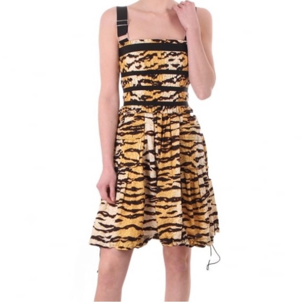 Dolce and Gabbana Tiger Print Cotton Dress